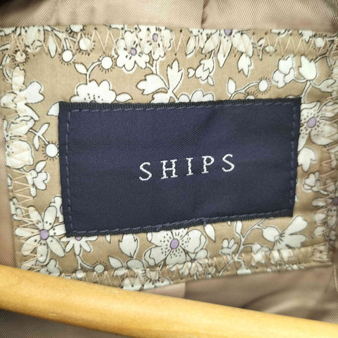 シップス SHIPS ラムレザーノーカラージャケット レディース