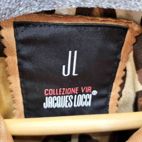 JACQUES LOCCI スタンドカラー レザージャケット レディース
