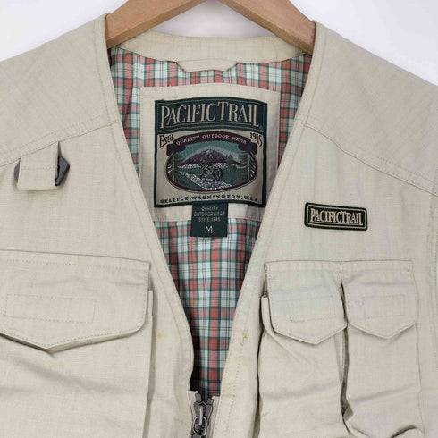 パシフィックトレイル PACIFIC TRAIL 裏地チェック フィッシングベスト メンズ import:M