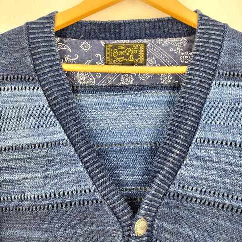 BLUE PORT コンチョボタン インディゴ カーディガン メンズ JPN:XL