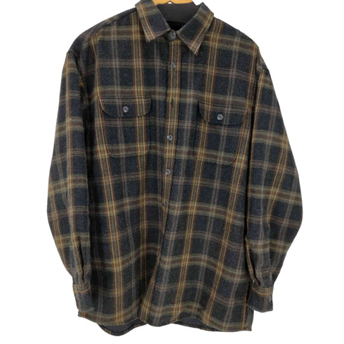 セントジョンズベイ STJOHNS BAY 90S アクリル ウール チェック L/S フラップポケット フランネル シャツ メンズ import:L