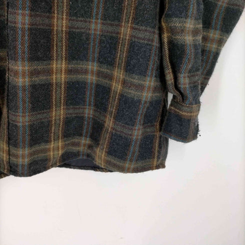 セントジョンズベイ STJOHNS BAY 90S アクリル ウール チェック L/S フラップポケット フランネル シャツ メンズ import:L