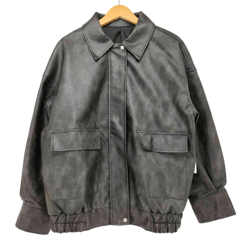 フォーエバー21 FOREVER 21 フェイクレザー A-2 フライトジャケット 短丈 レディース FREE