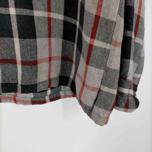 CARSON PIRIE SCOTT SPORTS APPAREL タータンチェック 開襟オープンカラー L/S シャツ ボロ 襤褸 メンズ import:XL