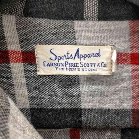 CARSON PIRIE SCOTT SPORTS APPAREL タータンチェック 開襟オープンカラー L/S シャツ ボロ 襤褸 メンズ import:XL