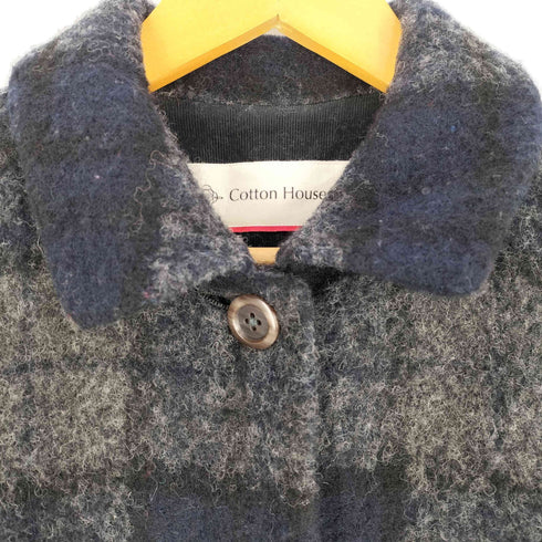 コットンハウスアヤ Cotton House Aya ウールナイロン チェック コート レディース