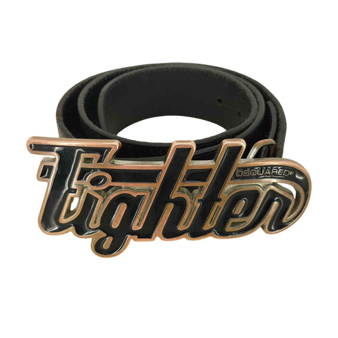 ディースクエアード DSQUARED2 07aw Y2K Fighten buckle leather belt デカバックル レザーベルト メンズ