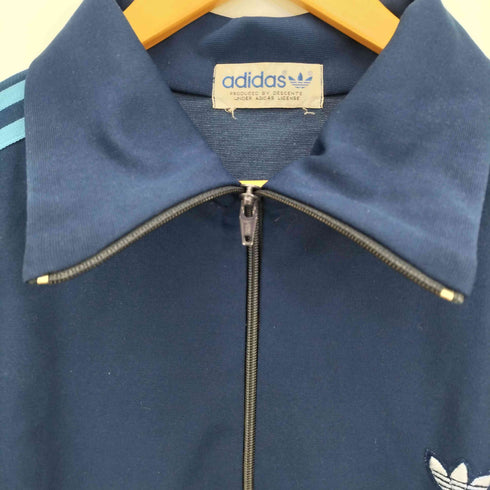 アディダス adidas 80s デサント製 トレフォイルロゴ刺繍 3ライン トラックジャケット メンズ