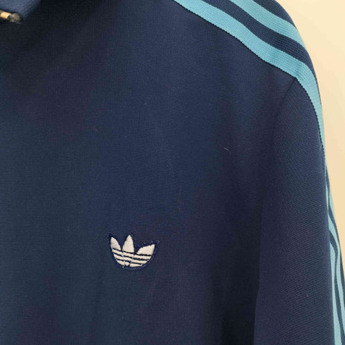 アディダス adidas 80s デサント製 トレフォイルロゴ刺繍 3ライン トラックジャケット メンズ