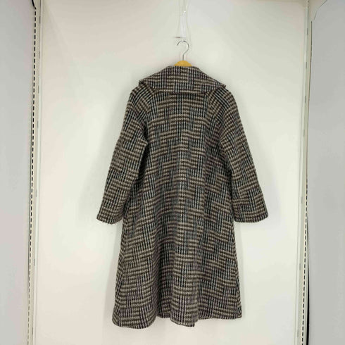 コットンハウスアヤ Cotton House Aya 総柄 ウールナイロン ビッグカラー コート レディース JPN:M