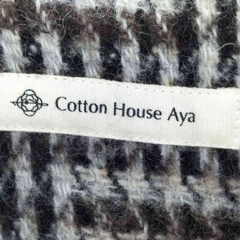 コットンハウスアヤ Cotton House Aya 総柄 ウールナイロン ビッグカラー コート レディース JPN:M