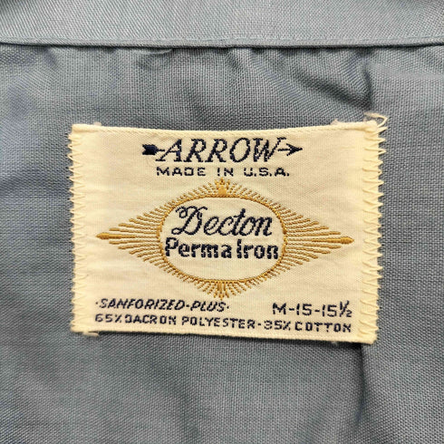 アロー ARROW 60S Decton Permairon オープンカラーシャツ メンズ JPN:M