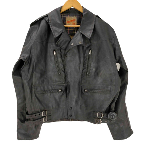 ベルスタッフ Belstaff 40S プリントタグ RONA ジップ 片爪 裏地チェック PVCレザー ダブル ライダース ジャケット メンズ