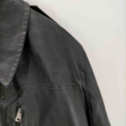 ベルスタッフ Belstaff 40S プリントタグ RONA ジップ 片爪 裏地チェック PVCレザー ダブル ライダース ジャケット メンズ