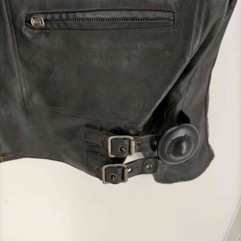 ベルスタッフ Belstaff 40S プリントタグ RONA ジップ 片爪 裏地チェック PVCレザー ダブル ライダース ジャケット メンズ