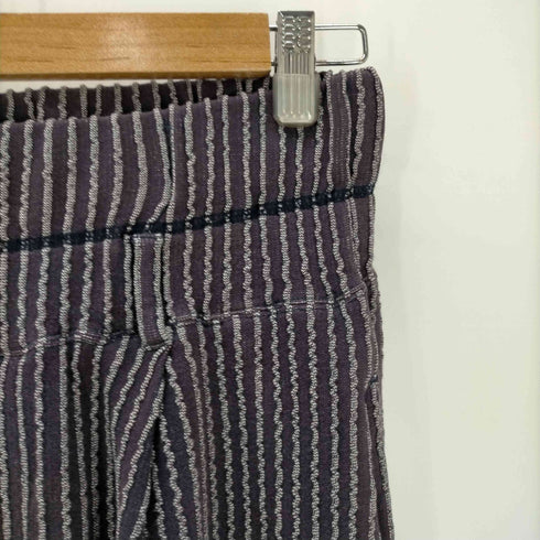 イッセイミヤケメン ISSEY MIYAKE MEN 80S 筆タグ 初期 コットン 波状 織り ストライプ ハイウエスト タック イージー パンツ メンズ JPN:M
