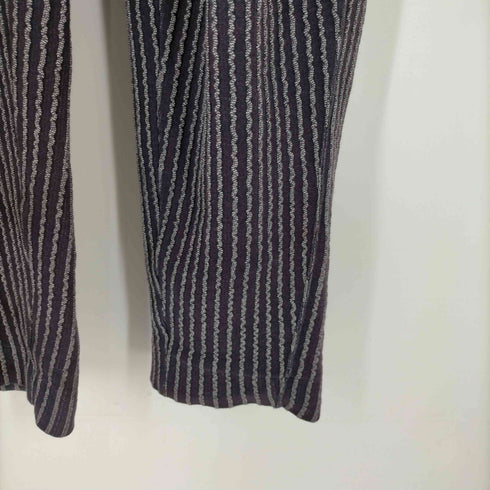 イッセイミヤケメン ISSEY MIYAKE MEN 80S 筆タグ 初期 コットン 波状 織り ストライプ ハイウエスト タック イージー パンツ メンズ JPN:M