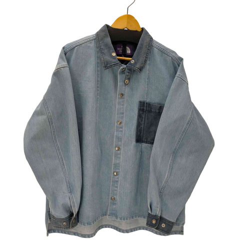 ノースフェイスパープルレーベル THE NORTH FACE PURPLE LABEL 19SS Broken Twill Denim Shirt Jacket ブロークン ツイル デニム シャツ ジャケット メンズ import:L
