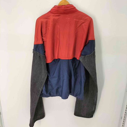 ノットコンベンショナル NOT CONVENTIONAL adidas ボディ 再構築 リメイク デニム ドッキング ナイロン ジャケット メンズ