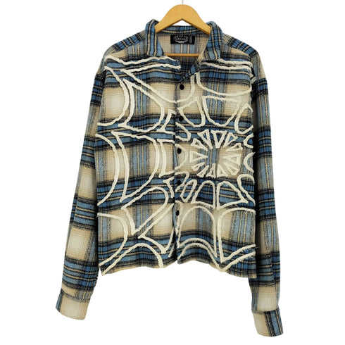 Vale Forever VALELIVES Spider Web Button Up Flannel メンズ import:L