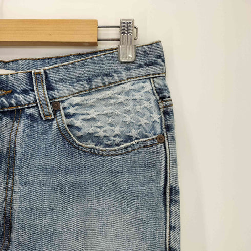 イーアールエル ERL blue stars distressed jeans ディストレスジーンズ メンズ M