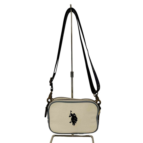 ユーエスポロアッスン U.S.POLO ASSN フロントロゴ刺繍キャンバスショルダーバッグ カモフラ レディース