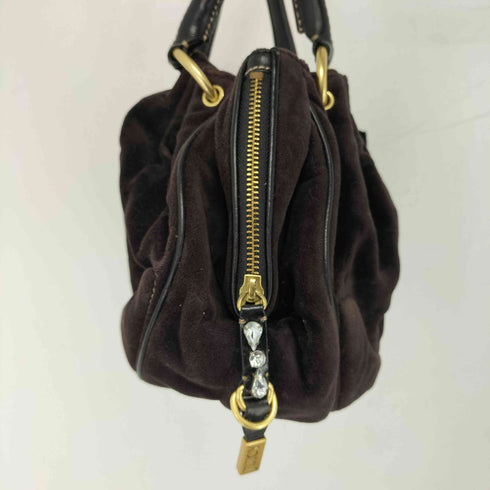 ジューシークチュール JUICY COUTURE 00S ハイビスカス ベロアロゴハンドバッグ Y2K レディース