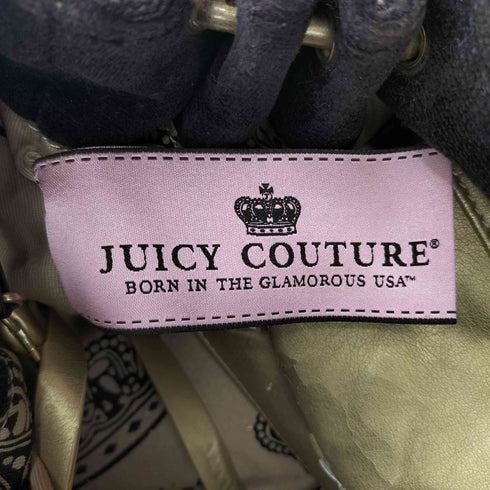 ジューシークチュール JUICY COUTURE 00S ハイビスカス ベロアロゴハンドバッグ Y2K レディース