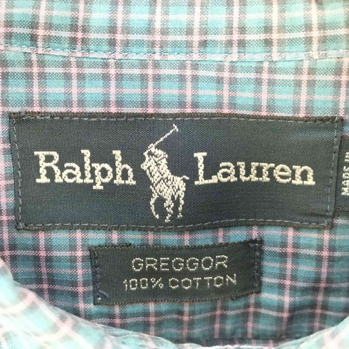 ラルフローレン RALPH LAUREN 90S GREGGOR チェック ボタンダウンシャツ メンズ import:M