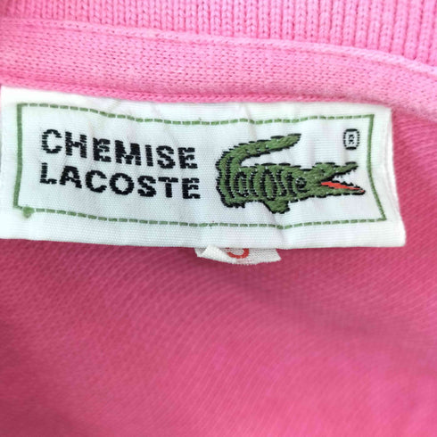 シュミーズラコステ CHEMISE LACOSTE 80S ワッペン刺繍 S/S ポロシャツ レディース JPN:5号