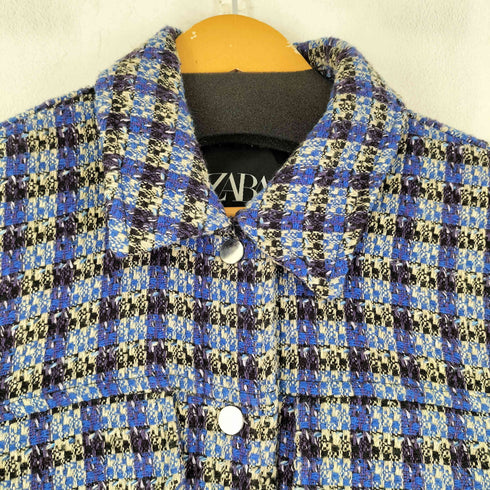 ザラ ZARA ツイードクロップドジャケット レディース import:S