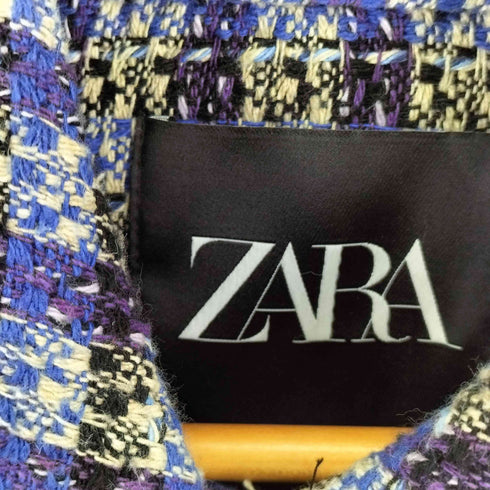 ザラ ZARA ツイードクロップドジャケット レディース import:S