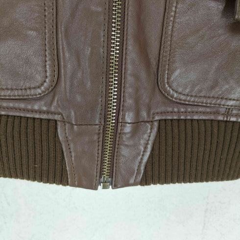 マンゴー MNG Sheep Leather ジップアップレザージャケット レディース import:M