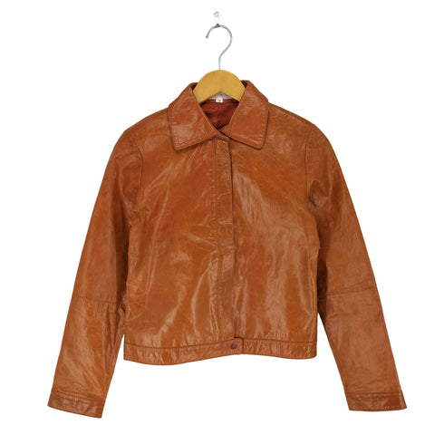 ミッシェルクラン MICHEL KLEIN MK Colection pigskin レザー比翼ブルゾン レディース JPN:38
