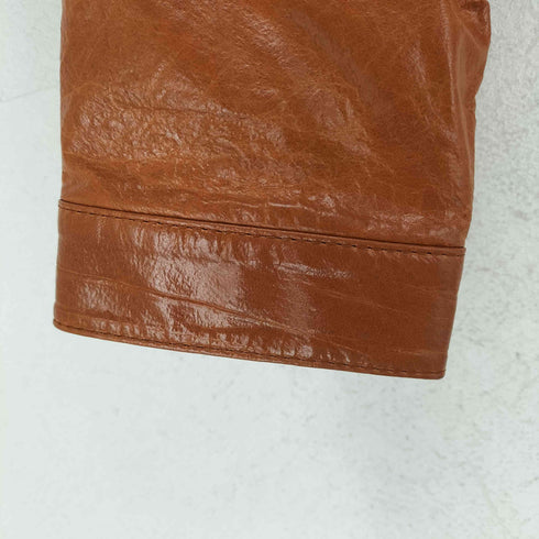 ミッシェルクラン MICHEL KLEIN MK Colection pigskin レザー比翼ブルゾン レディース JPN:38