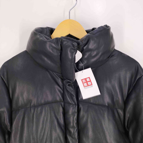 アバクロンビーアンドフィッチ Abercrombie & Fitch ヴィーガンレザー ショートパファー レディース import:M