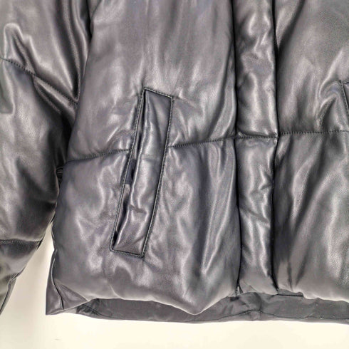 アバクロンビーアンドフィッチ Abercrombie & Fitch ヴィーガンレザー ショートパファー レディース import:M