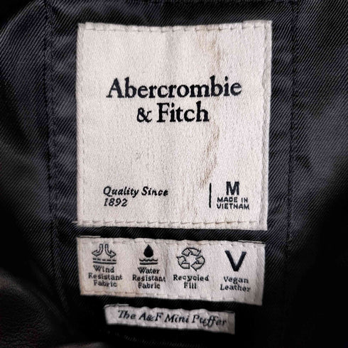 アバクロンビーアンドフィッチ Abercrombie & Fitch ヴィーガンレザー ショートパファー レディース import:M