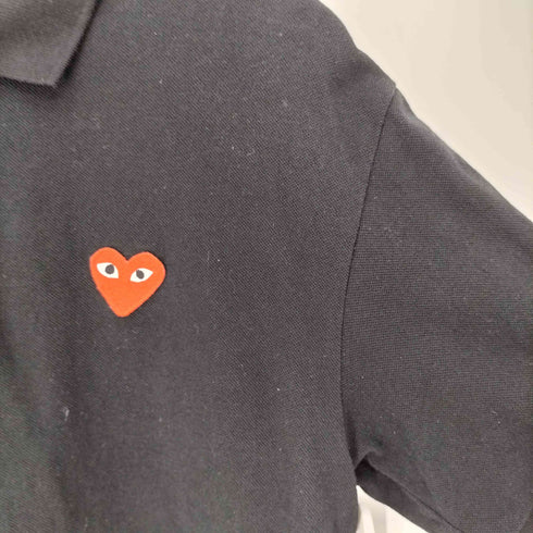 プレイコムデギャルソン PLAY COMME des GARCONS AD2025 25SS Polo Shirt With Red Emblem 綿鹿ノ子 ハートエンブレム S/S ポロシャツ メンズ JPN:XL