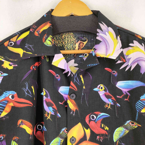 エージェム Agem 総柄 S/S 開襟シャツ メンズ