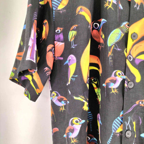 エージェム Agem 総柄 S/S 開襟シャツ メンズ