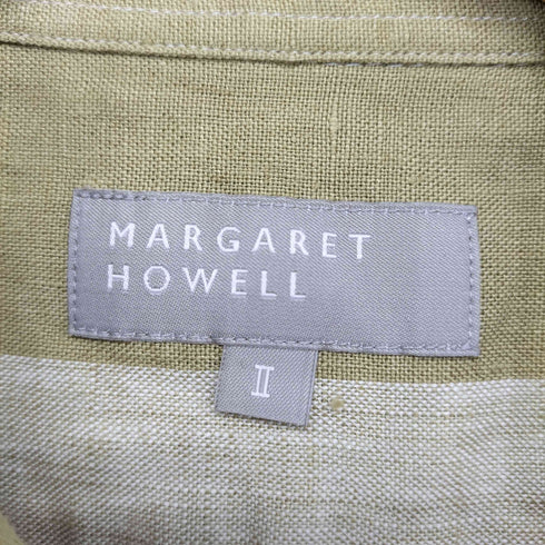 マーガレットハウエル MARGARET HOWELL クロップドリネンシャツ ギンガムチェック レディース JPN:2