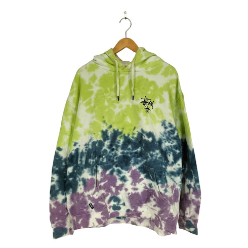 ステューシー Stussy 90-00s タイダイ柄両面プリントプルオーバーパーカー メンズ L