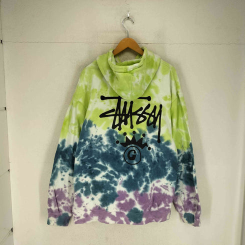 ステューシー Stussy 90-00s タイダイ柄両面プリントプルオーバーパーカー メンズ L