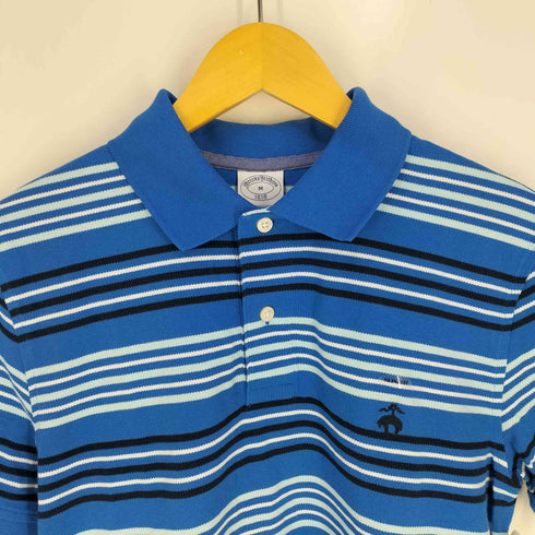 ブルックスブラザーズ BROOKS BROTHERS SLIM FIT ロゴ刺繍 ボーダー ポロシャツ メンズ import:M