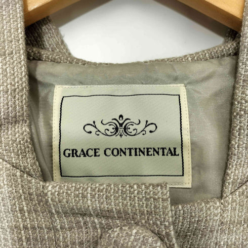 グレースコンチネンタル GRACE CONTINENTAL リネン混 クルミボタン フード付き ショートスリーブコート レディース FR:36