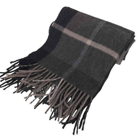フェアファクス FAIRFAX チェック柄 フリンジ カシミヤ100% マフラー レディース