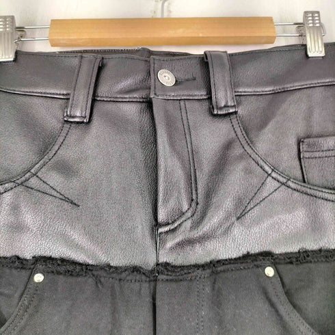 BLISH レタリング ビジュー加工 切り替え スウェット ワイドパンツ メンズ