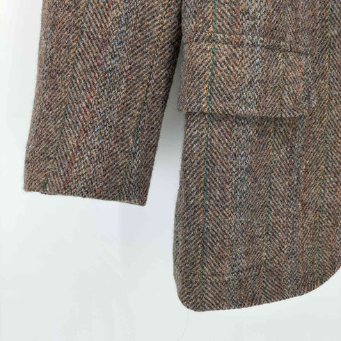 ジェイプレス J.PRESS ストライプ柄 Harris Tweed クルミボタン エルボーパッチ 2Bテーラードジャケット メンズ C-92 W-78 T-170