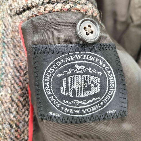 ジェイプレス J.PRESS ストライプ柄 Harris Tweed クルミボタン エルボーパッチ 2Bテーラードジャケット メンズ C-92 W-78 T-170